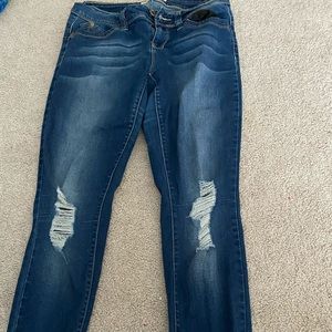 Size 9 Denim Jeans with Rips at the knees
